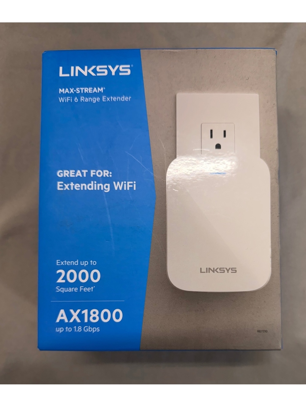 Linksys MAX-STREAM AX1800 WiFi 6 Range Extender - Model RE7300